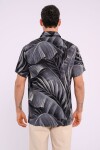 Camisa estampada Print hojas negro