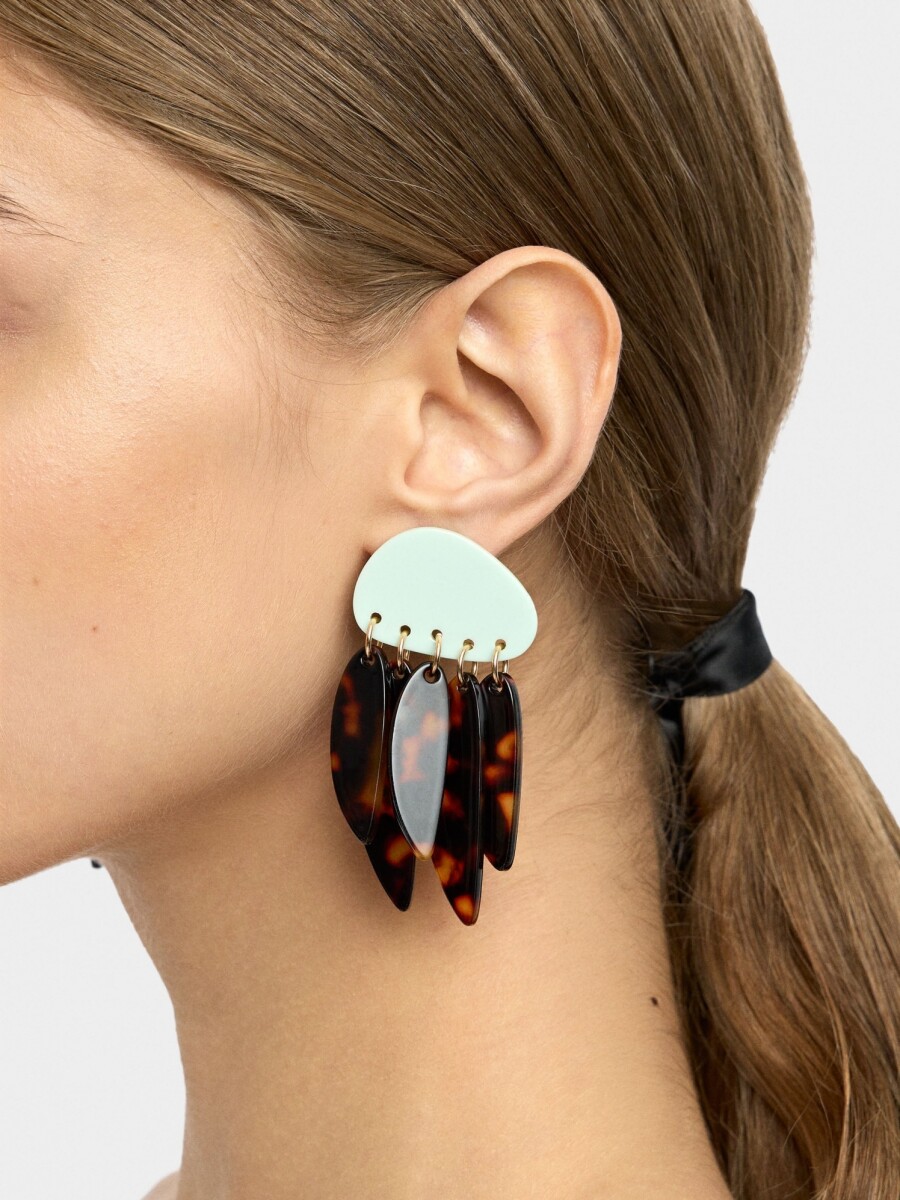Pendientes Largos De Resina multicolor