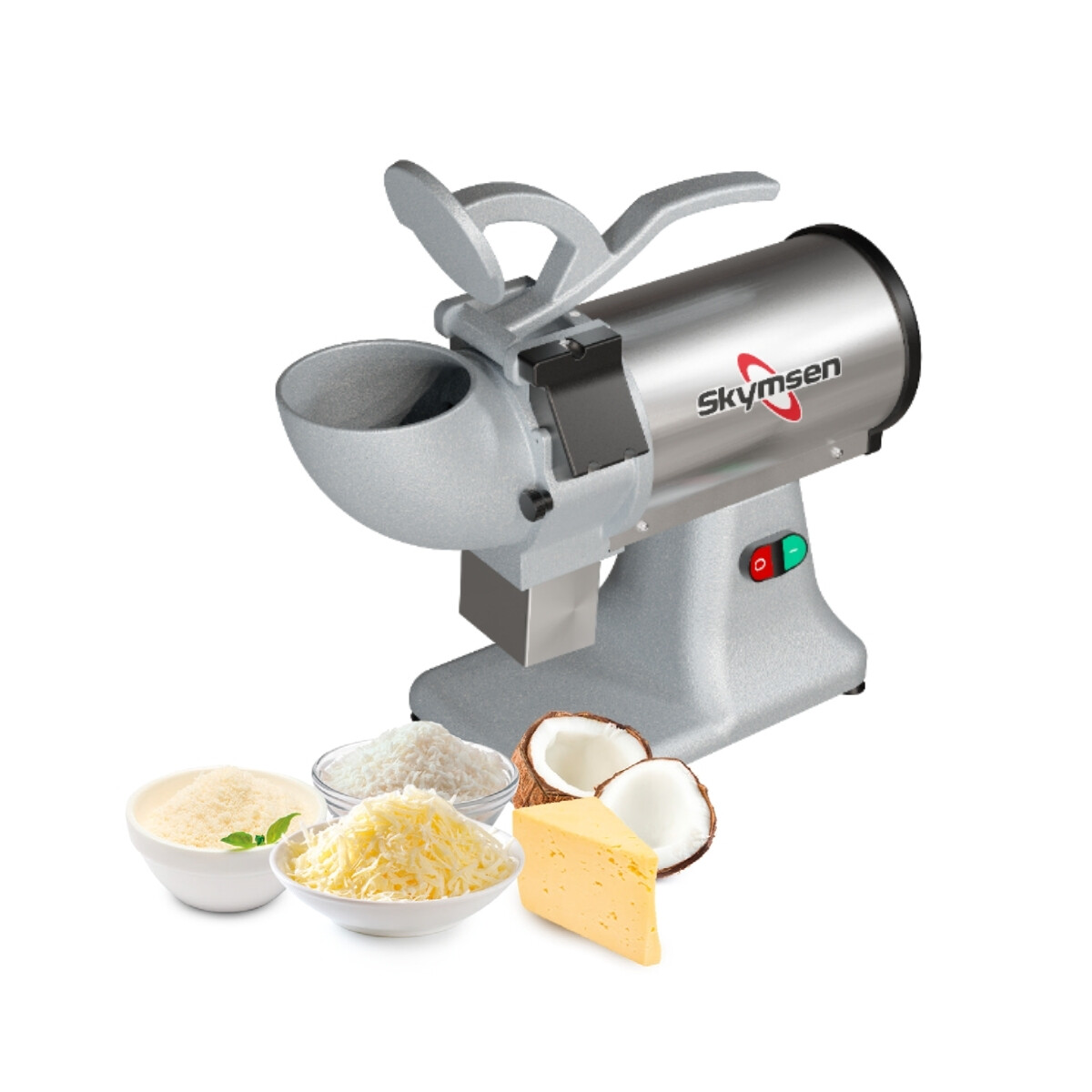 Rallador de Queso y Coco con 3 Discos de Acero Inoxidable 