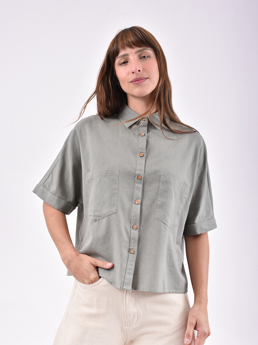 CAMISA COZUMEL - VERDE GRISACEO 