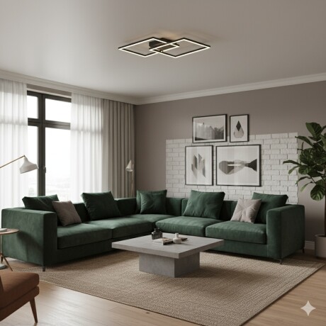 Plafon Spot Led doble marco dimerizable 30W Negro