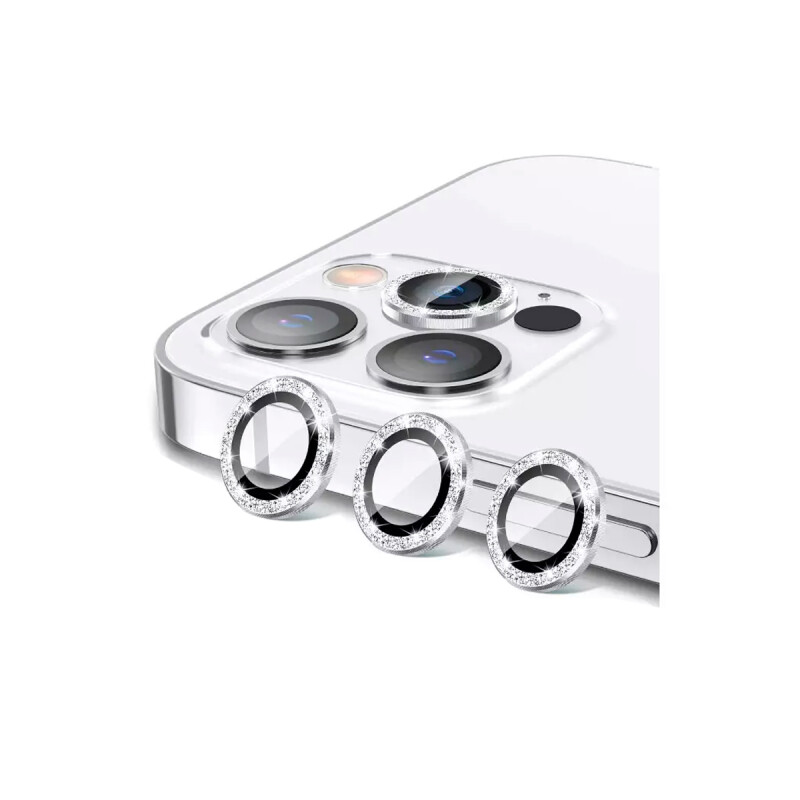 Protector de cámara iPhone 12 Pro Max brillos plateados Protector De Cámara Iphone 12 Pro Max Brillos Plateados