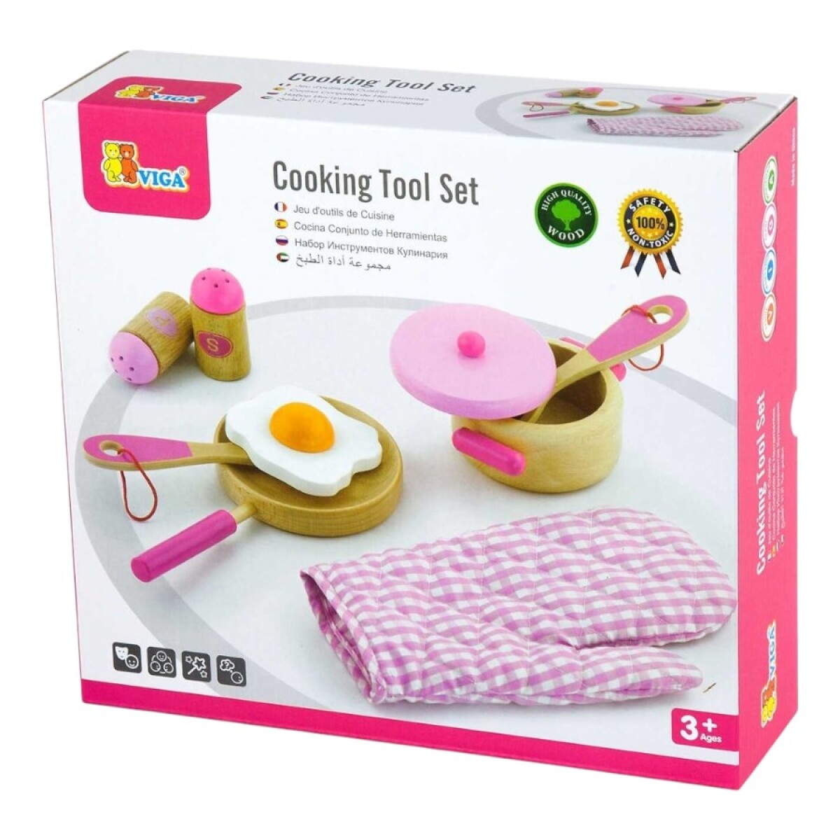 Set de Cocina en Madera Viga Rosa 