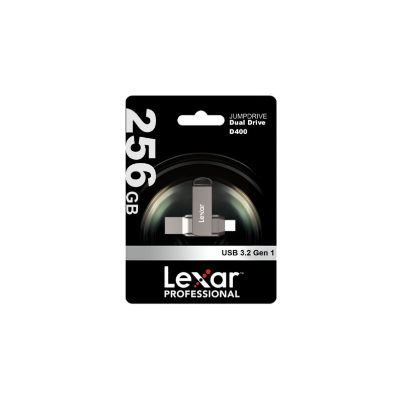 Pendrive Lexar 256GB Dual Jumpdrive D400 USB-A y USB-C 3.2 Pendrive Lexar 256GB Dual Jumpdrive D400 USB-A y USB-C 3.2