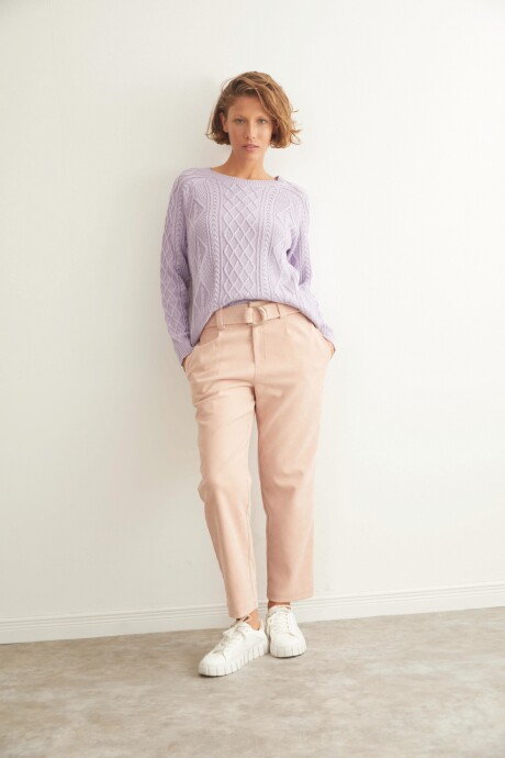 Sweater con estructuras lila