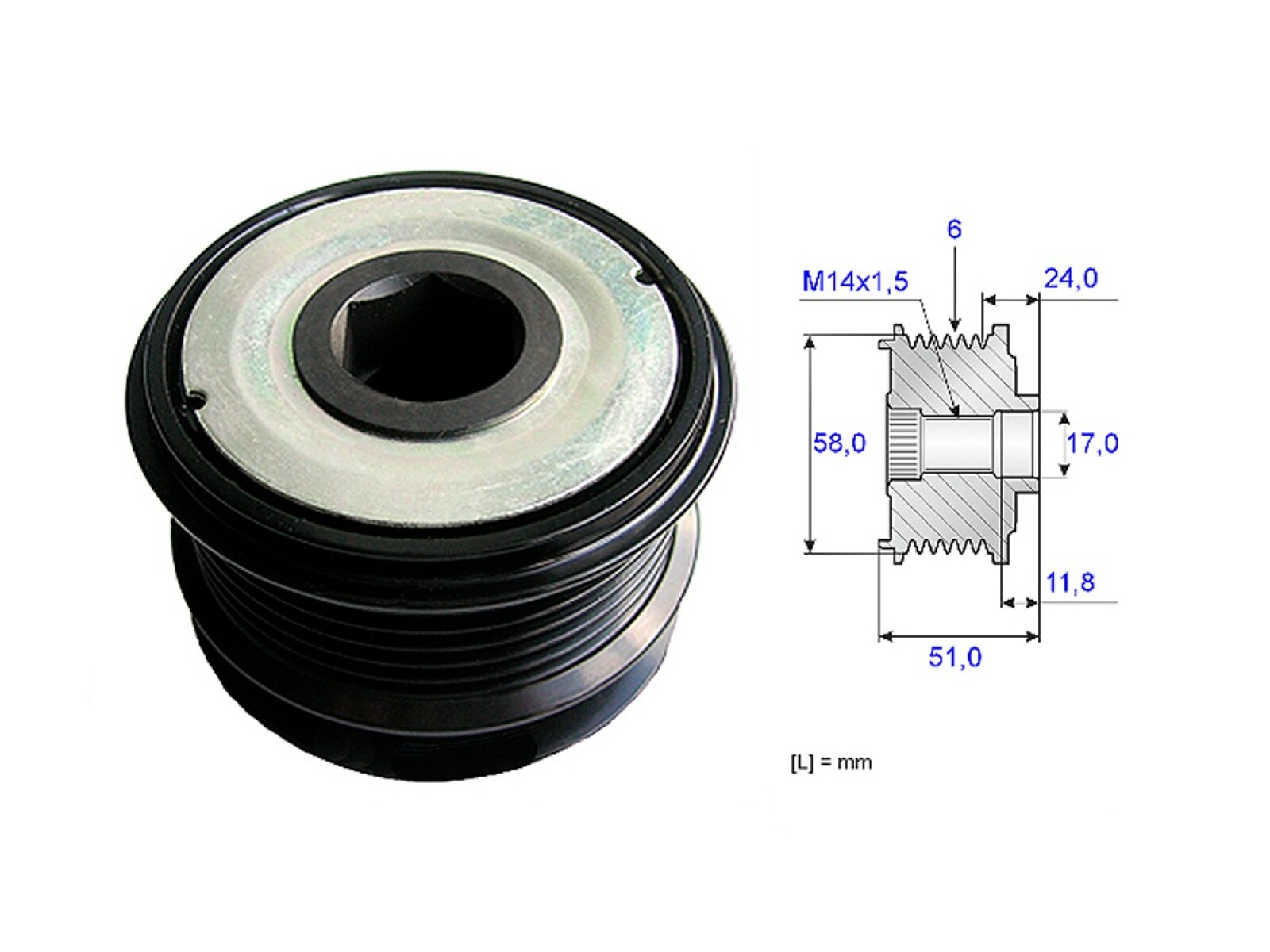 Polea Alternador Marcha Libre Chrysler Voyager 02-25 