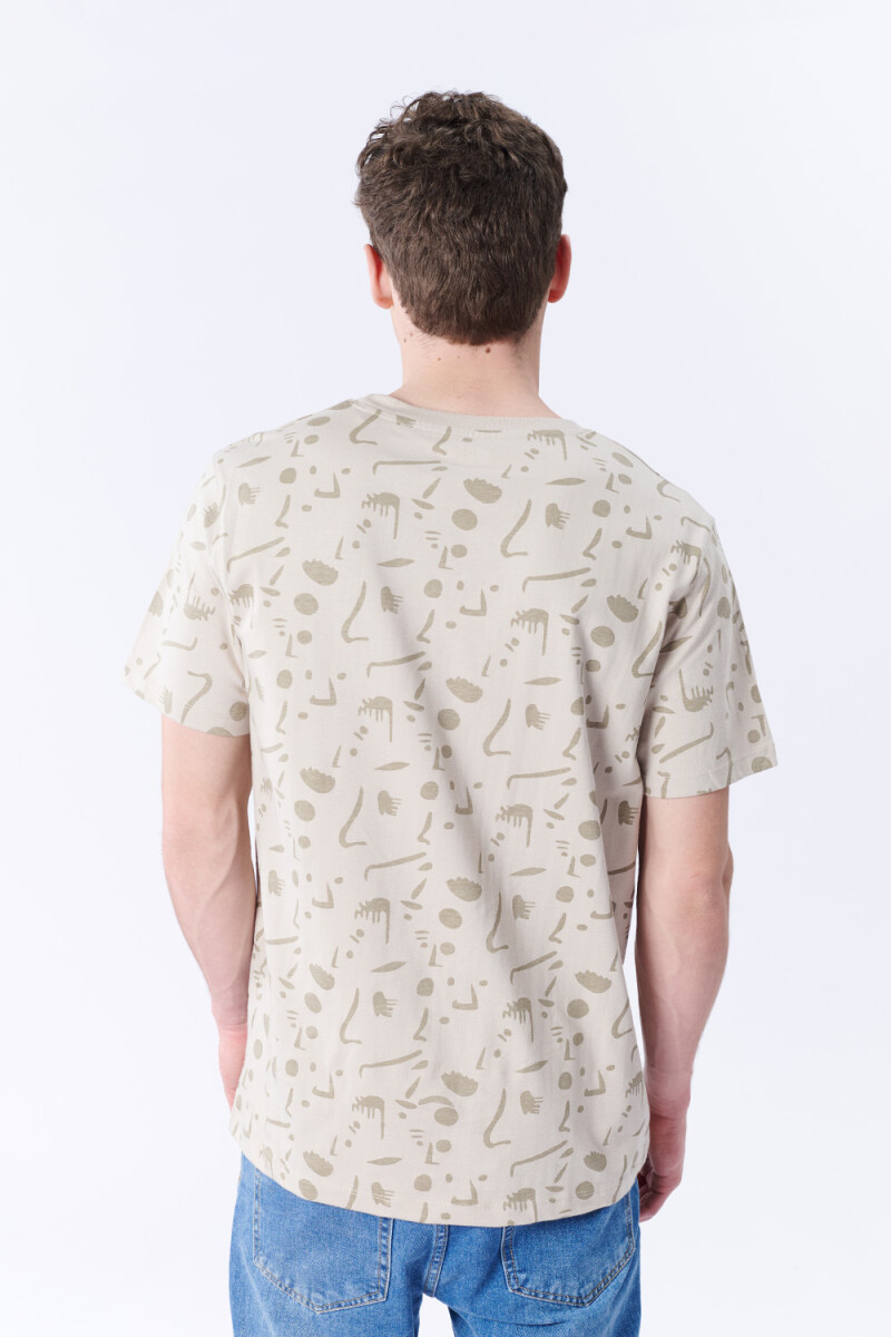 Remera Estampa Beige
