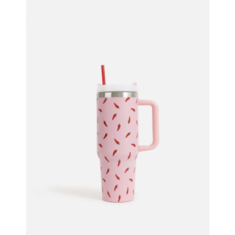Vaso Térmico Estampado Rosa Claro