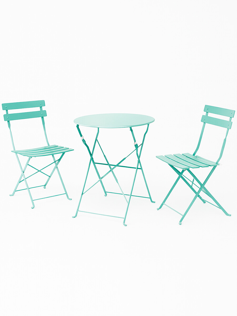 JUEGO BALCON SET MESA Y 2 SILLAS - VERDE 