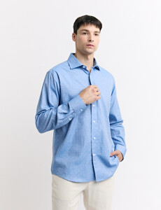012677 CAMISA HARRINGTON LABEL Azul