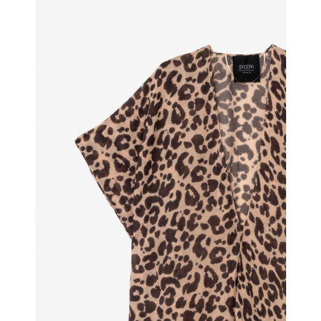 Kimono Animal Print Combinacion Bicolor
