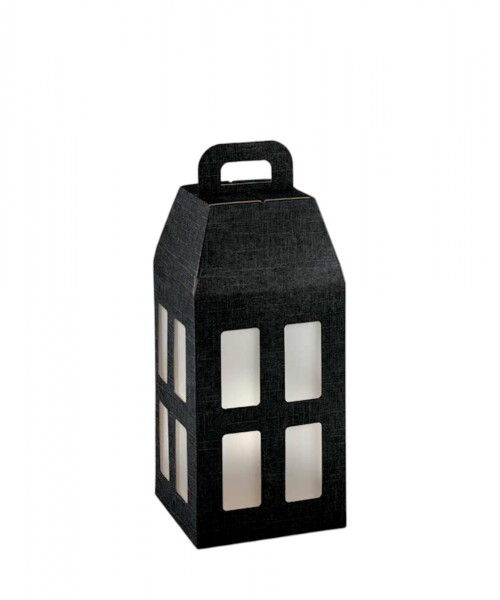 Caja linterna 18x18x39,5 cm. - SETA NERO Caja linterna 18x18x39,5 cm. - SETA NERO