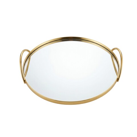 BANDEJA RED DORADA ESPEJADA MED Unica