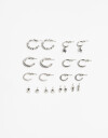 Aros Sets Metal Set 10 Pares De Aros - Plateado Rodio