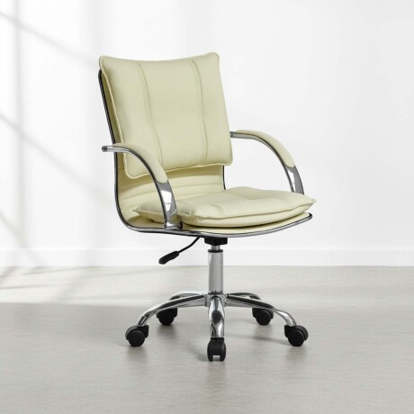 SILLA DE ESCRITORIO SIMIL-CUERO NATURAL-BEIGE 6226
