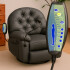 Sillón Masajeador Poltrona Con Control Remoto Y Soporte Para Celular GRIS