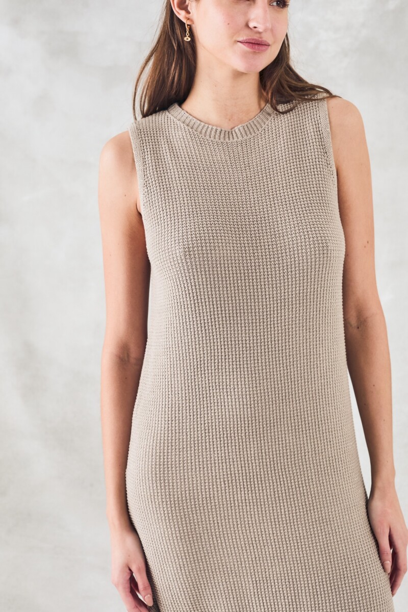 Vestido Halter Tejido Lurex Vizón