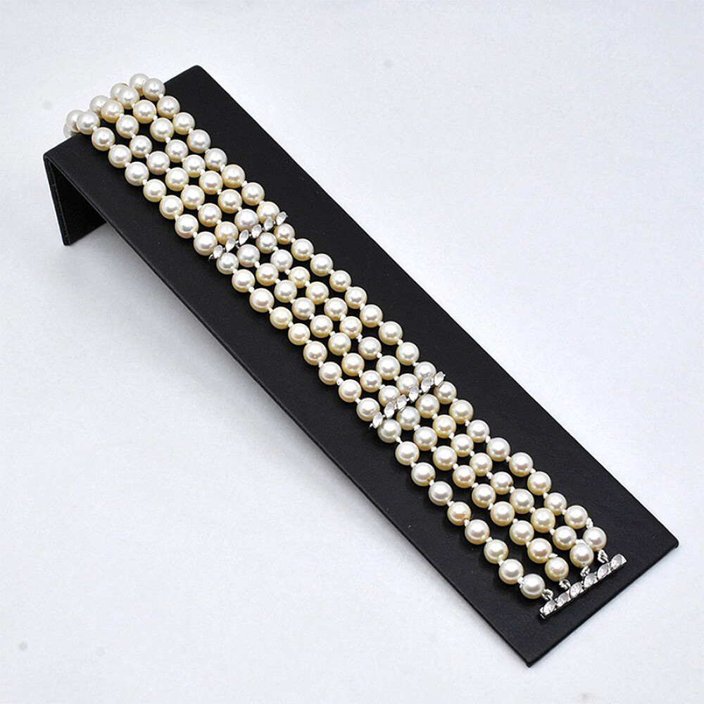 Pulsera Perlas De Cultivo De 4 Hilos Y Oro 18K Blanco Pulsera Perlas De Cultivo De 4 Hilos Y Oro 18K Blanco