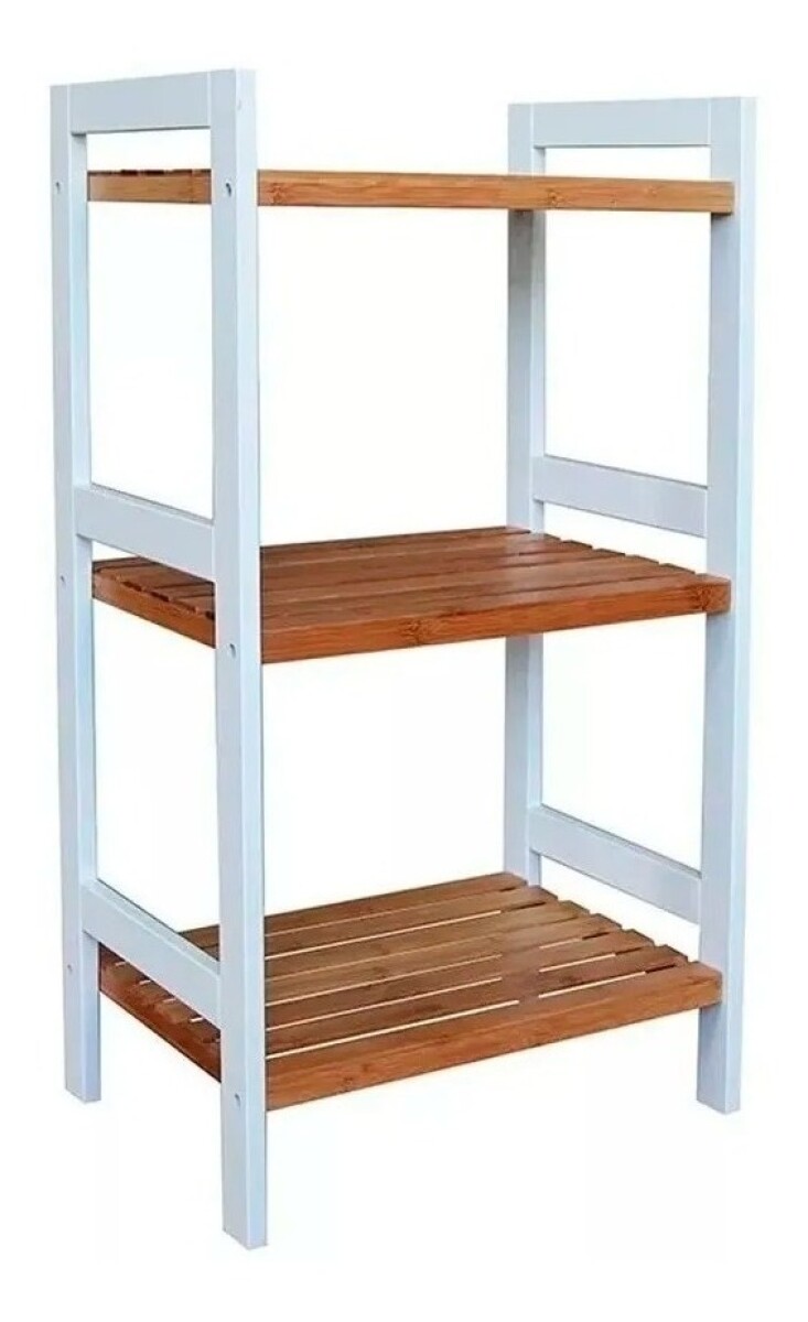 Estanteria Alacena 3 Tablas Cm Bamboo Con Blanco - Blanco 