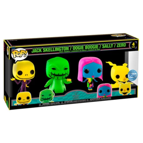 Pack x4 Jack Skellington + Oogie Boogie + Sally + Zero • Nightmare Before Christmas [Exclusivo - Black Light] Pack x4 Jack Skellington + Oogie Boogie + Sally + Zero • Nightmare Before Christmas [Exclusivo - Black Light]