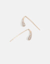 Aros Colgantes Cortos Strass Aros Gota Con Cubic - Dorado