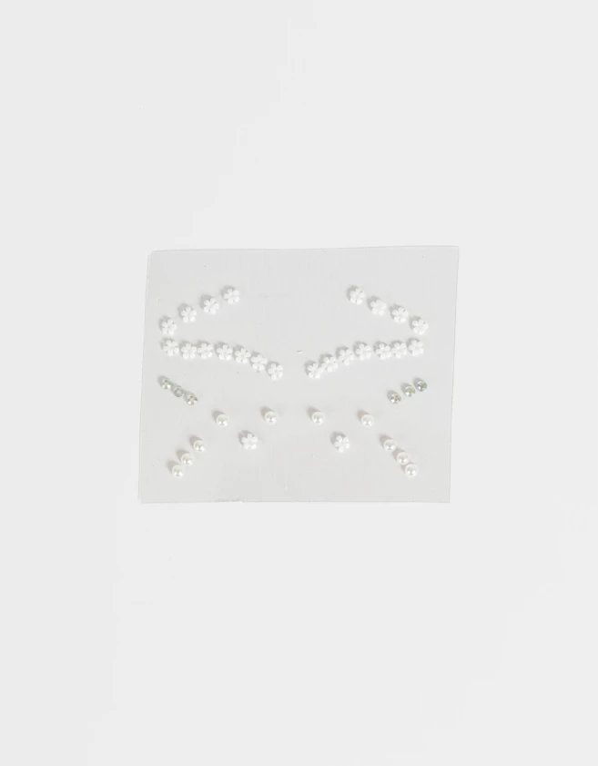 Complementos de cosmética para rostro Gemas Autoadhesivas Para Rostro Con Cristales Plateados - Plateado