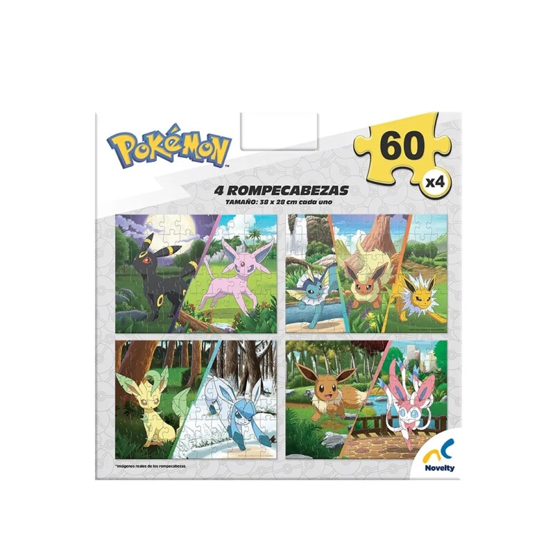 PUZZLE 60P 4 EN 1 EEVEE POKEMON JCA-4640F PUZZLE 60P 4 EN 1 EEVEE POKEMON JCA-4640F