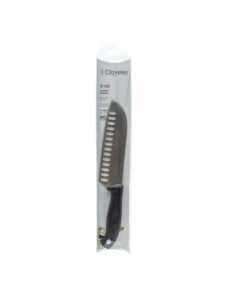 CUCHILLO SANTOKU ESTRIADO 18CM CAJA PVC EVO 3CLAVELE CUCHILLO SANTOKU ESTRIADO 18CM CAJA PVC EVO 3CLAVELE
