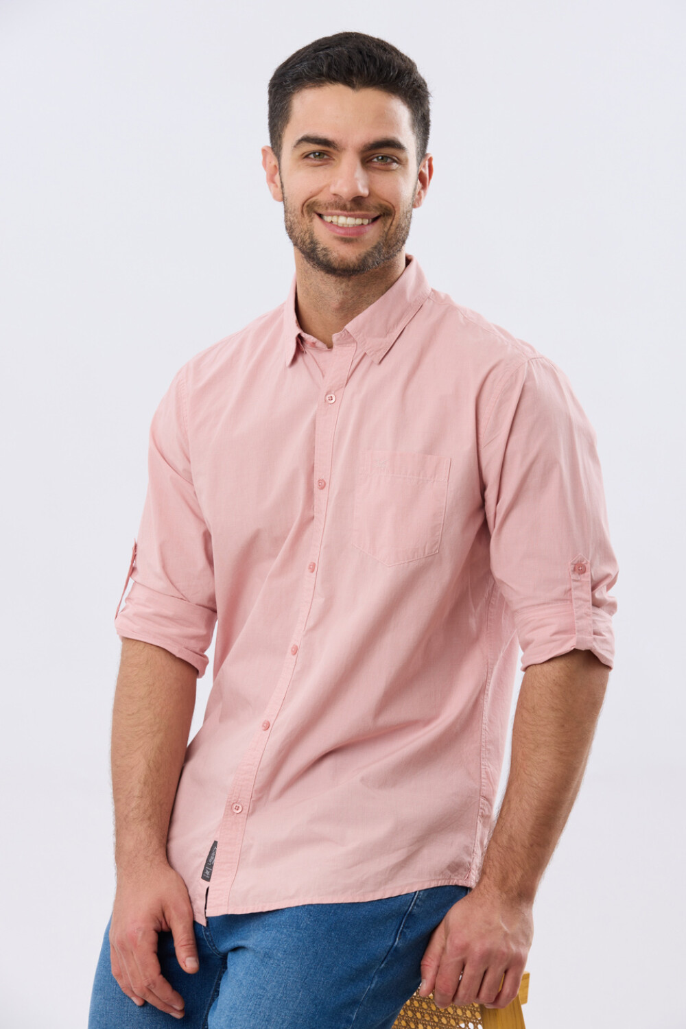 CAMISA CUADROS DE ALGODÓN Rosa