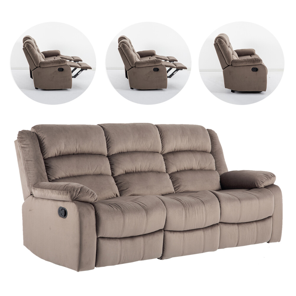 SOFÁ SILLON RECLINABLE 3 CUERPOS CHOCOLATE