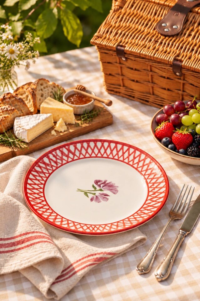 Plato vichy silvestre rojo