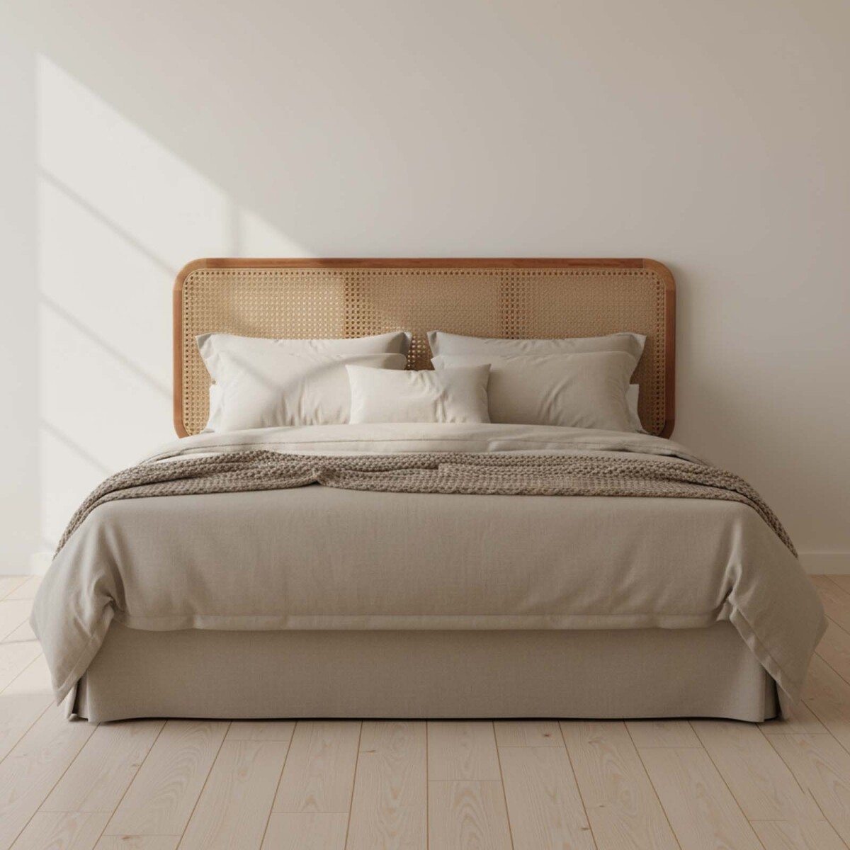 RESPALDO - SUPER KING RATTAN-Y-MADERA NATURAL-BEIGE GIORDANA 