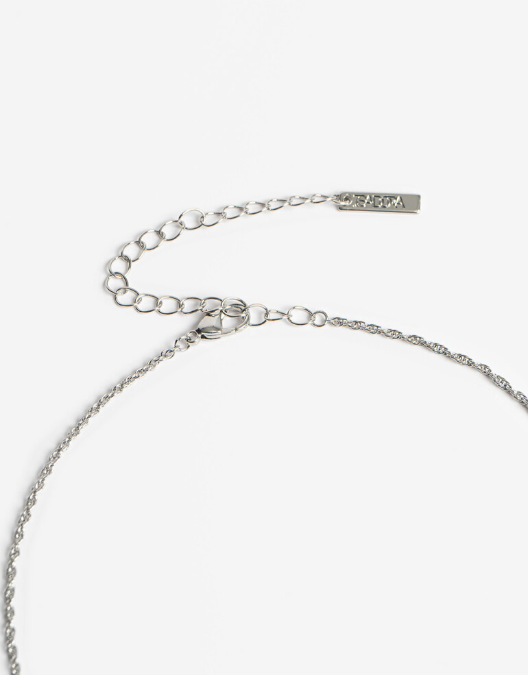 Collares Largos Strass Collar Largo Corazón - Plateado Rodio