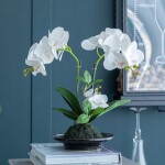 ORQUIDEA DOBLE ARTIFICIAL C/BASE 32x15x34CM DORADO ORQUIDEA DOBLE ARTIFICIAL C/BASE 32x15x34CM DORADO