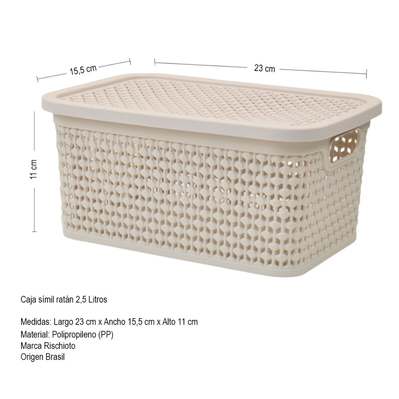Caja simil ratán 2,5 Lts BEIGE