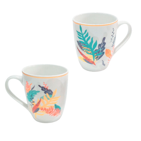 Taza de cerámica con diseño plantas 8.3x10.5cm Taza De Cerámica Con Diseño Plantas 8.3x10.5cm