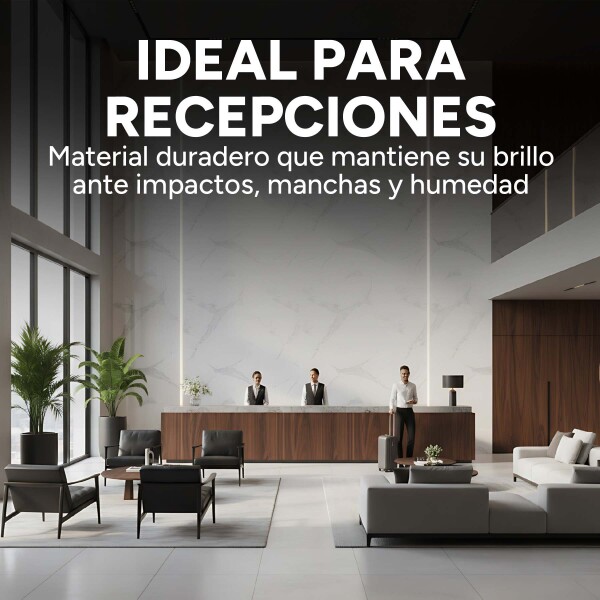 Placa PVC Símil Mármol 2,44x1,22m 3mm Resistente Agua Calor Mármol Blanco Gris Claro 3