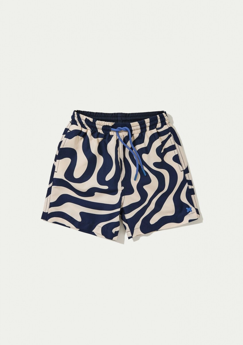 BERMUDA INFANTIL ESTAMPADA - AZUL 