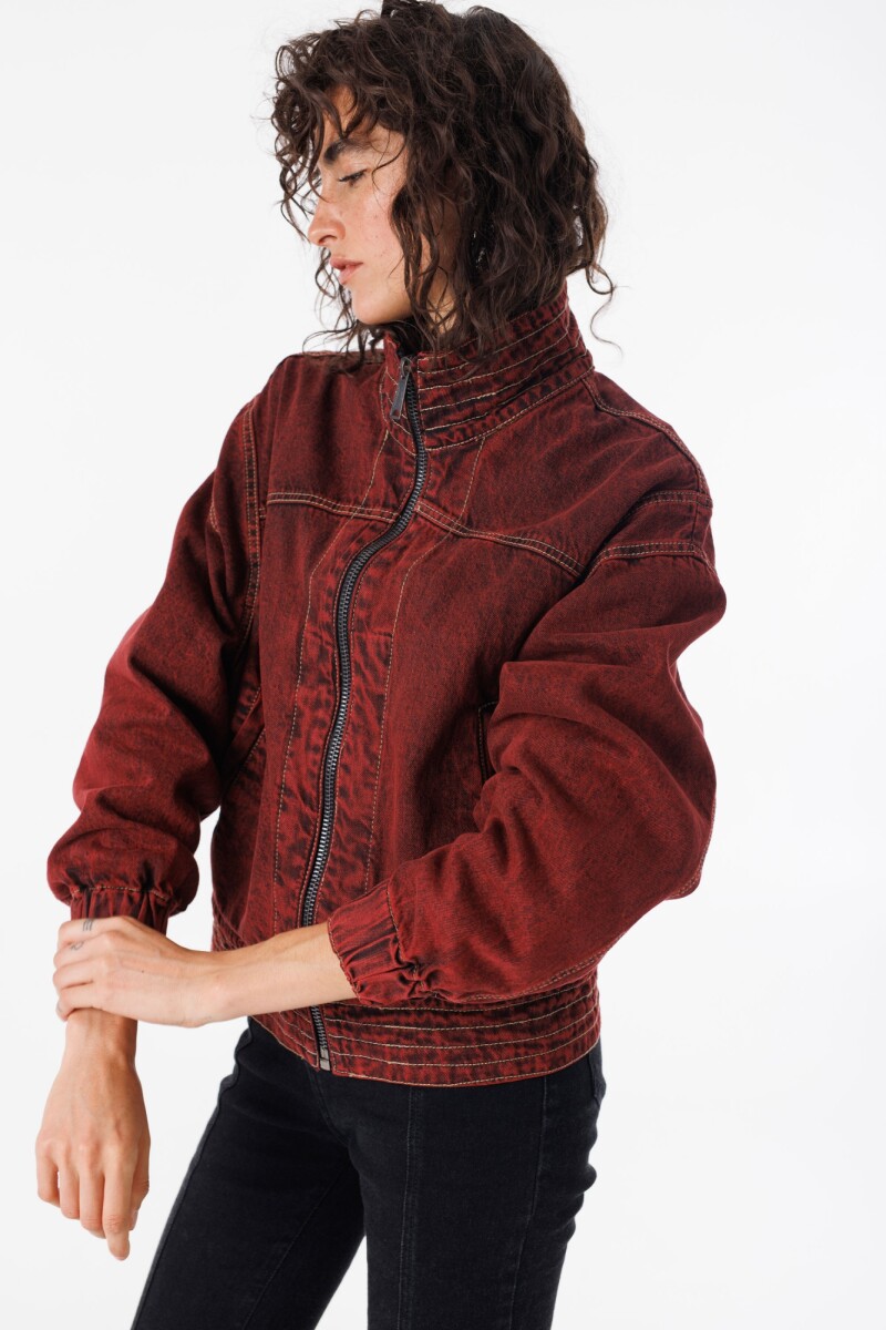 Campera Grunge Bordeaux