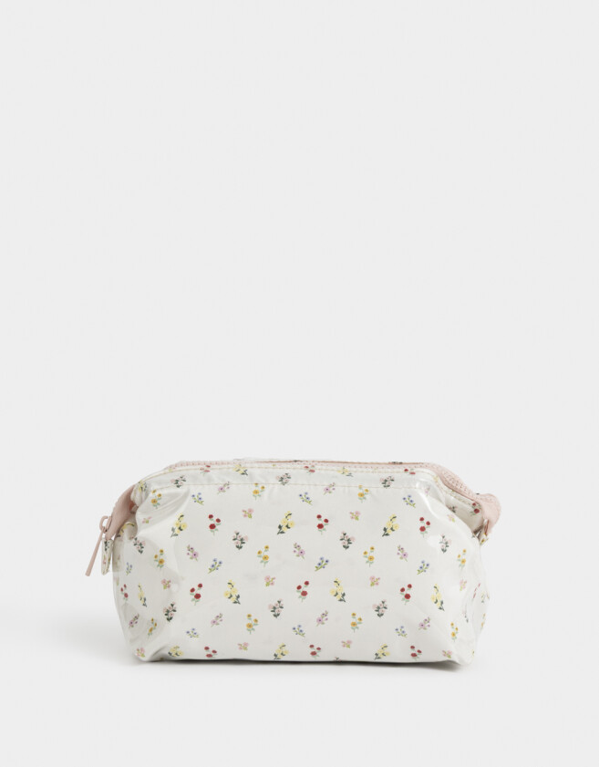 Porta Cosméticos Portacosméticos Vinilo Flores - Estampado Flores