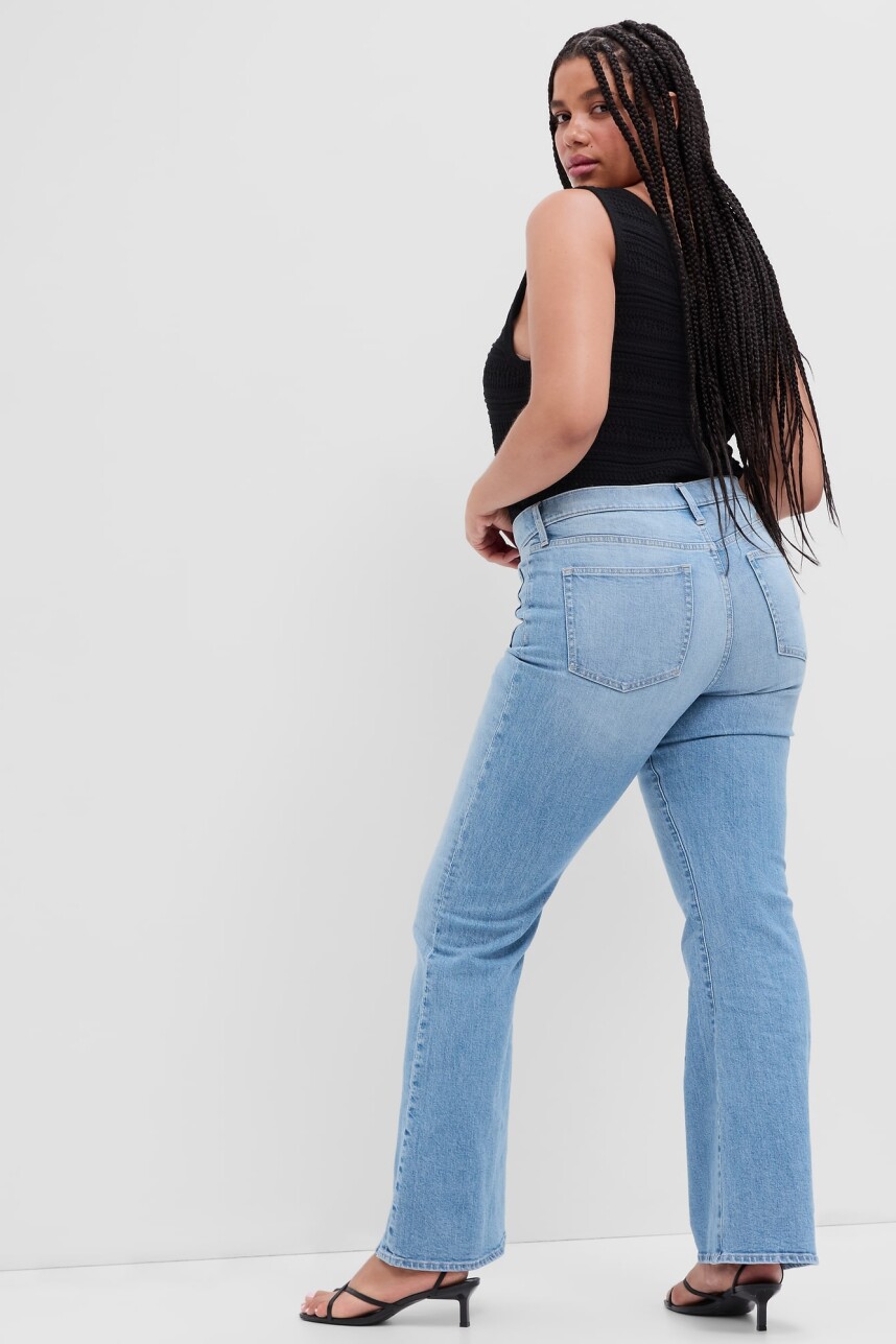 Jean 70S Flare Tiro Alto Mujer Medium Wash