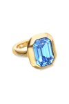 ANILLO DE ALEACIÓN DE METALES BAÑADO EN ORO 18K CON CRISTAL FACETADO AZUL Anillo