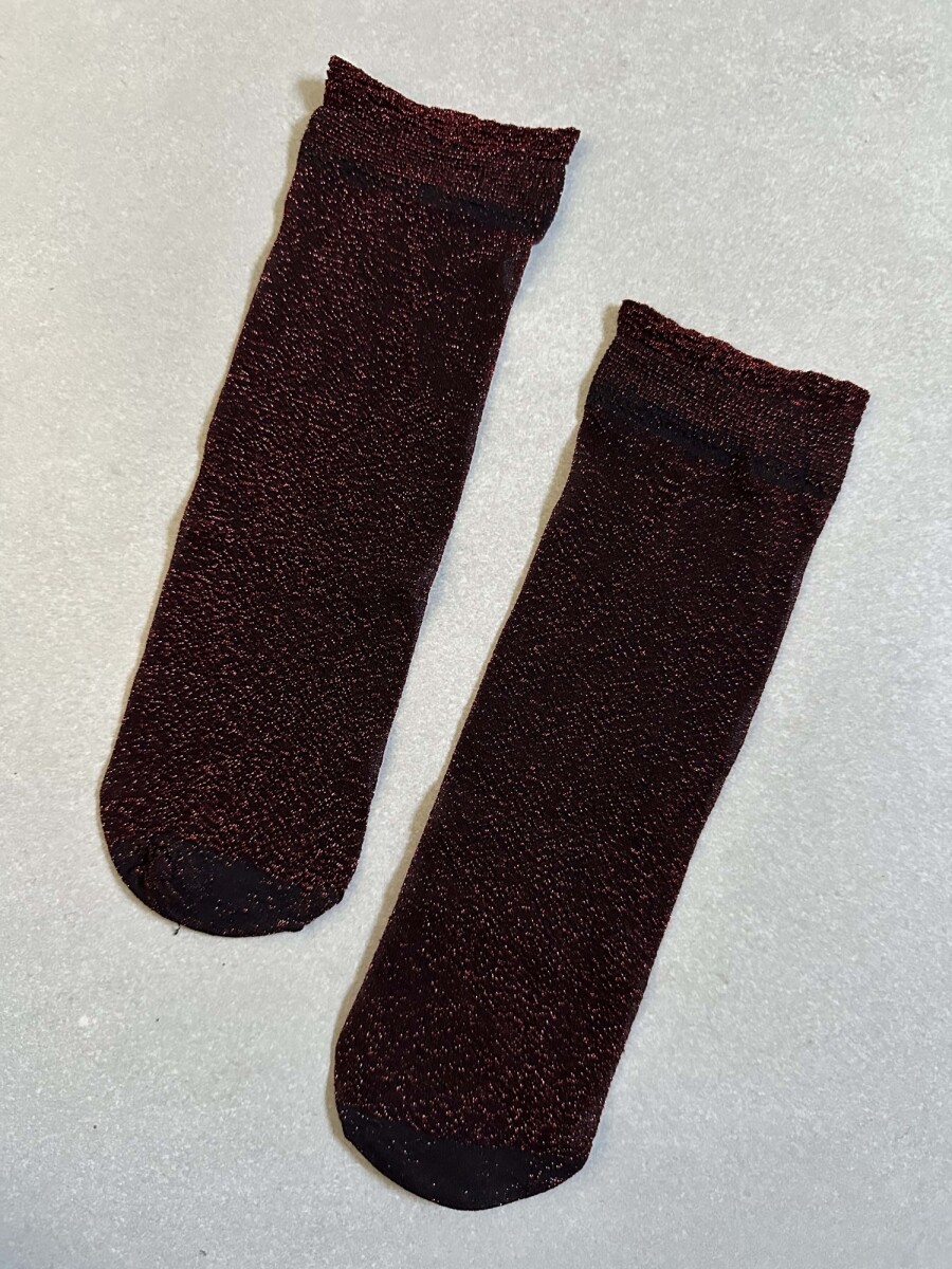 MEDIAS CORTAS LUREX - BORDEAUX 