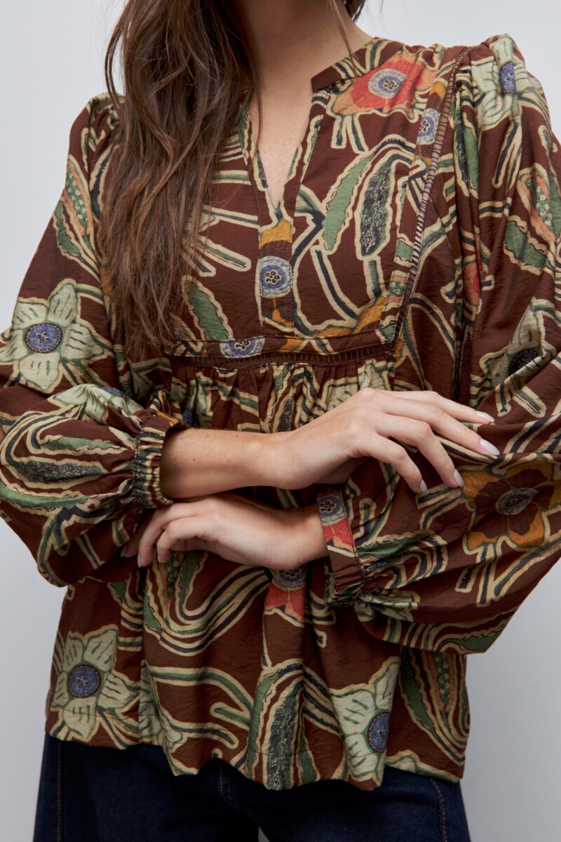 BLUSA FARA Chocolate