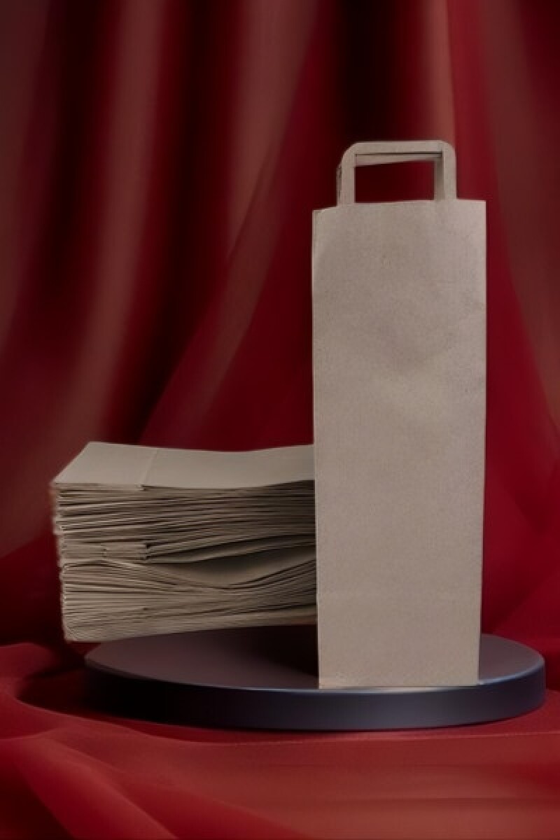 Pack x 50 - bolsa lisa 14x08x40 cm, para botella - MADERA 