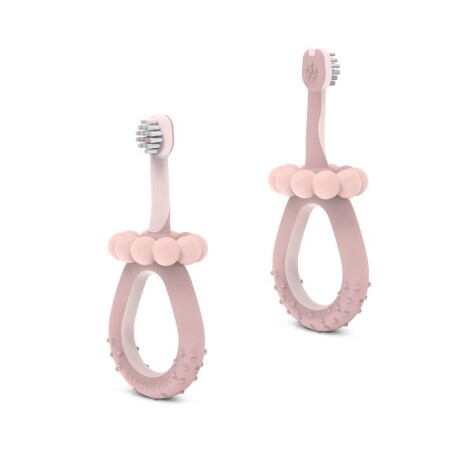 Cepillo Dental Infantil 0-2 Años Suave Raspador Lingual Rosa