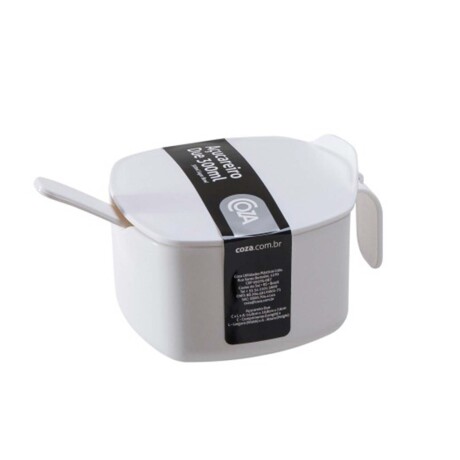 Azucarero Doble 300 Ml Tapa y Cuchara Especias Queso Rallado Blanco