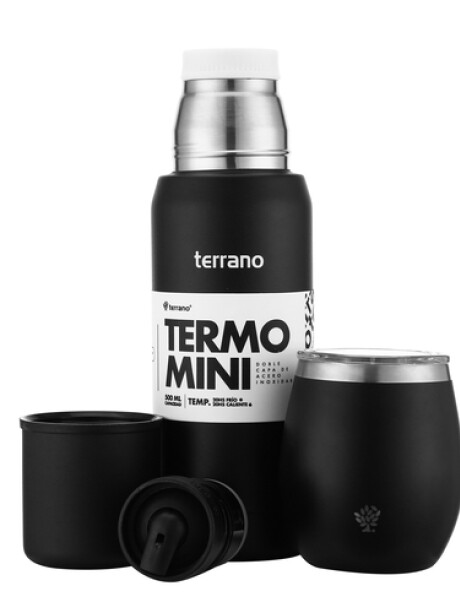 Kit Termo Mini + Mate C/Tapa Negro