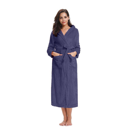 Bata de Cama Microfibra Home Class Talle P al XG Azul Marino