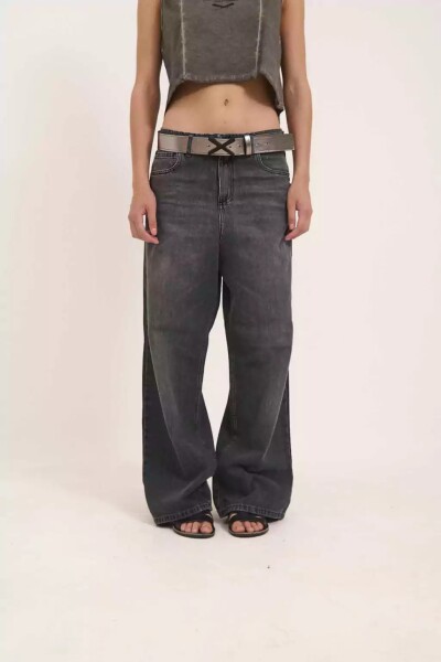 JEAN BAGGY OLIVO BLACK Gris